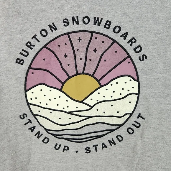Burton Keeler Crew Gray Raglan Sweatshirt Stand Up Stand Out - Large - Picture 6 of 8